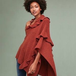 TROUBADOUR ANTHROPOLOGIE Hooded Poncho Sweater